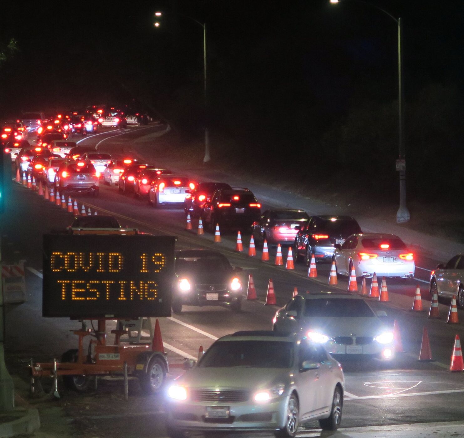 COVID-19 line at DodgerStadium